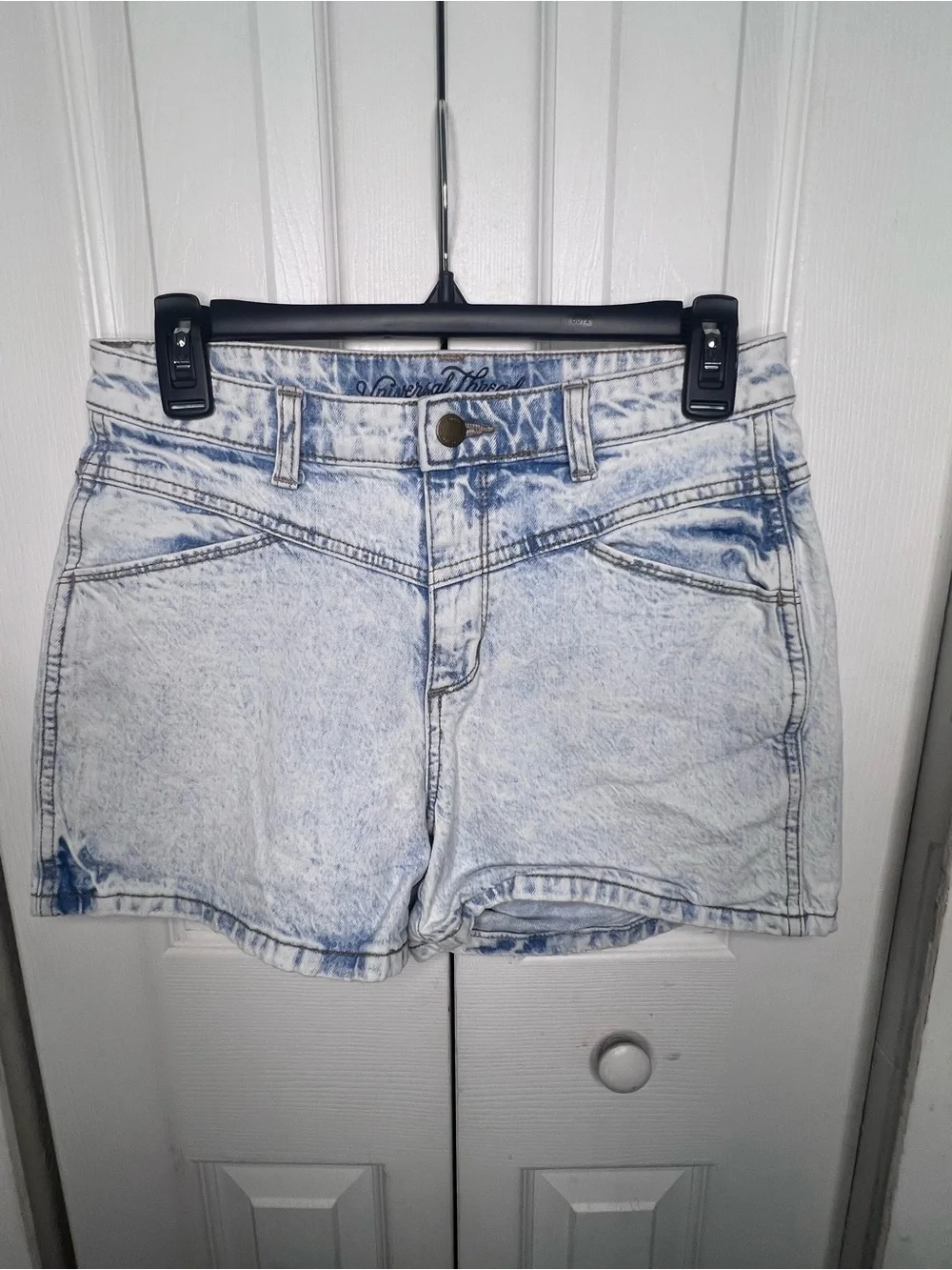 Universal Thread Acid-Wash Denim Shorts in Light Blue